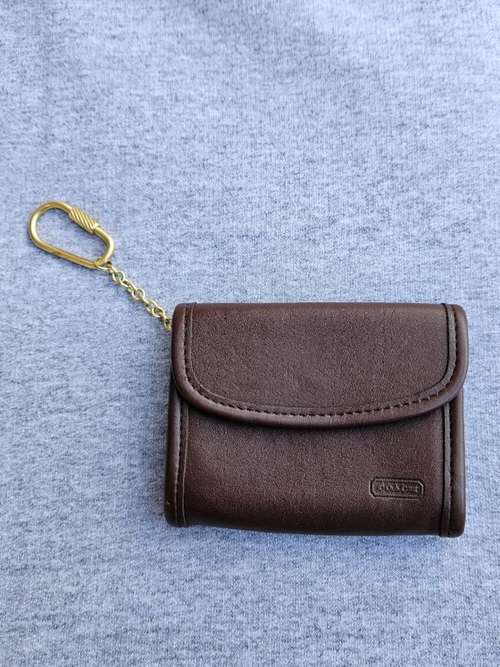 Coach Vintage Brown Leather Mini Photo Book Charm/Keychain Bag Charm Y2K Key Fob